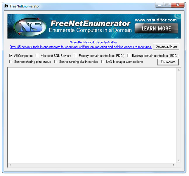 Click to view FreeNetEnumerator 1.3 screenshot