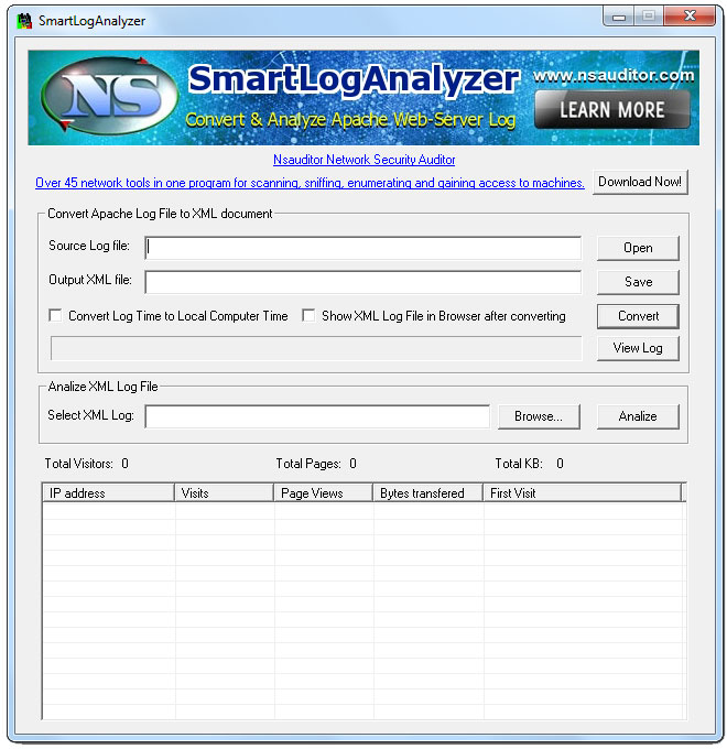 Screenshot for SmartLogAnalyzer 1.1