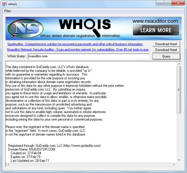 Screenshot for Whois 2.7.6