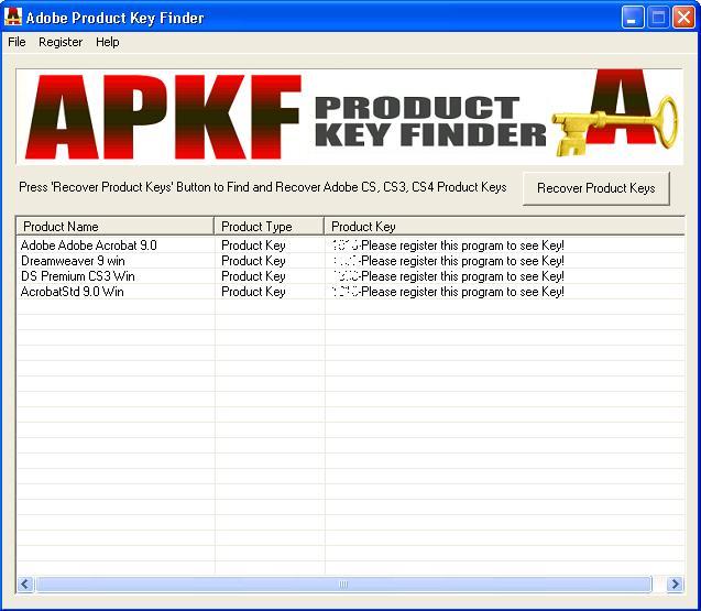 Click to view APKF Product Key Finder 2.5.3 screenshot
