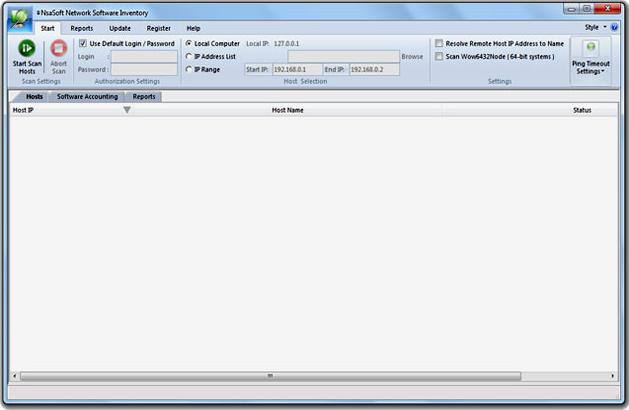Click to view Nsasoft Network Software Inventory 1.2.8 screenshot