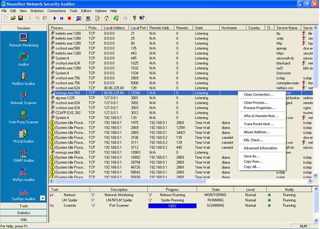 Click to view Nsauditor Network Security Auditor 3.0.26 screenshot