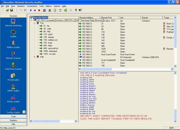 Nsauditor Network Audit Dialog